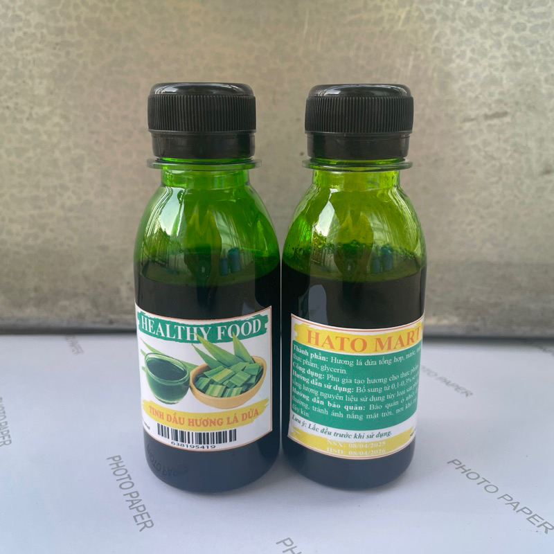 Chai 100ml Tinh dầu hương LÁ DỨA (LÁ NẾP) dùng tạo màu và hương thơm cho các món ăn