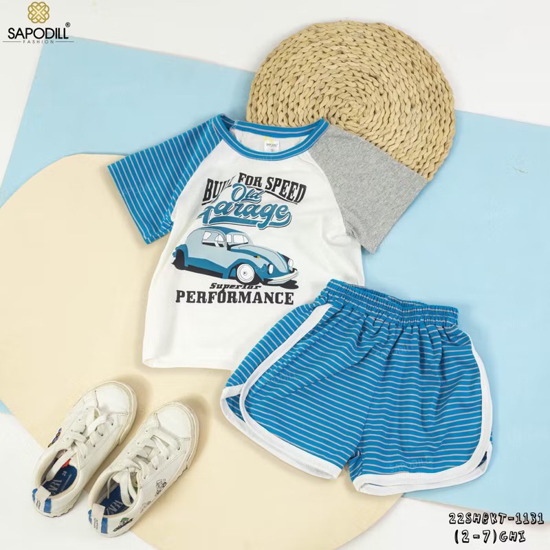 [xả] Bộ cộc tay cotton mềm mát Sapodill (cam kết chính hãng)e