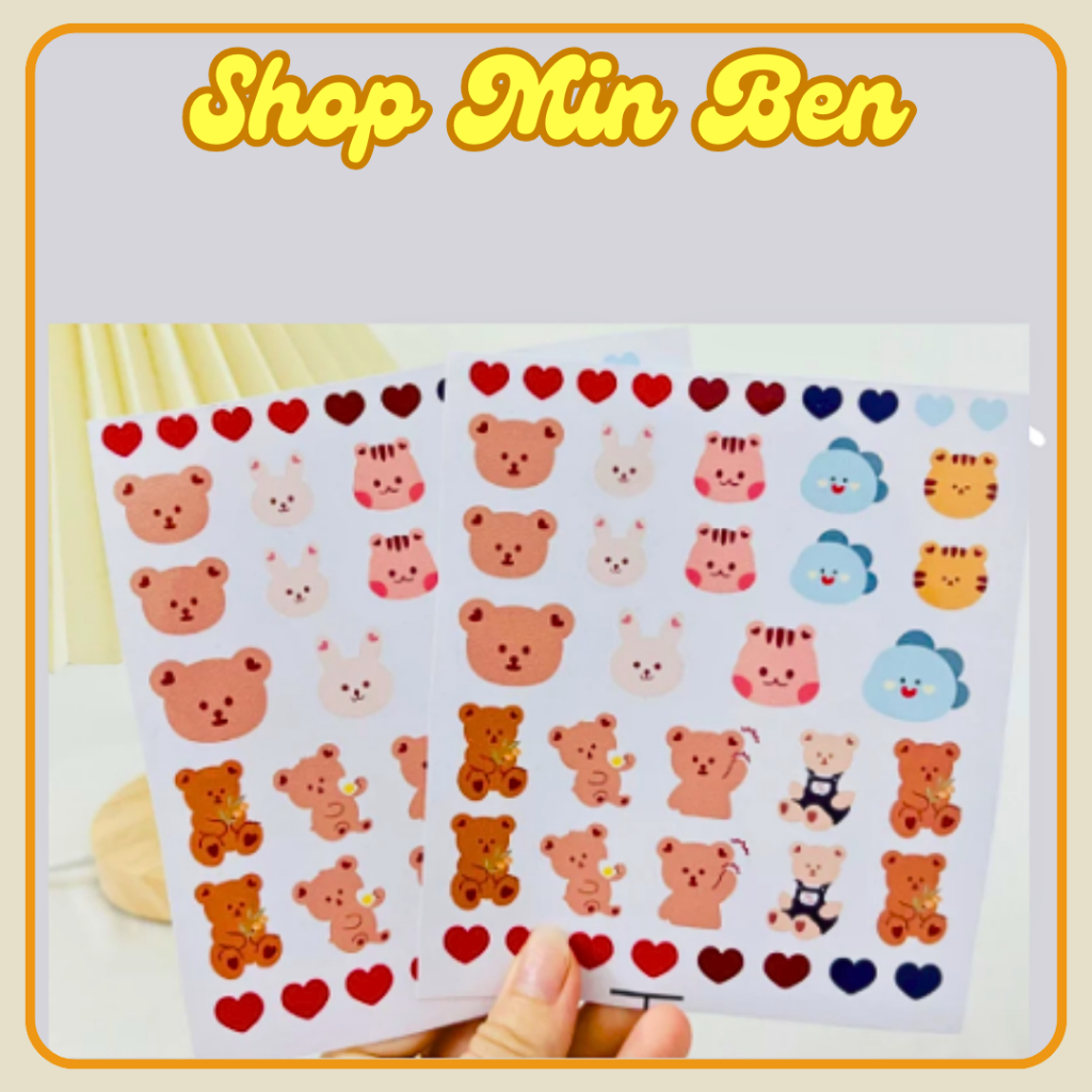 Sticker nhiệt dán bình sữa và đồ dùng cho bé (có chống nước)/ Sticker Gấu🐻🐼🐻‍❄️