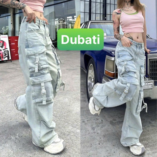 QUẦN JEANS DÀI NAM NỮ ỐNG RỘNG PHONG CÁCH UNISEX TÚI HỘP XỎ DÂY CẠP CAO PHONG CÁCH HÀN QUỐC 2025 - DUBATI FASHION