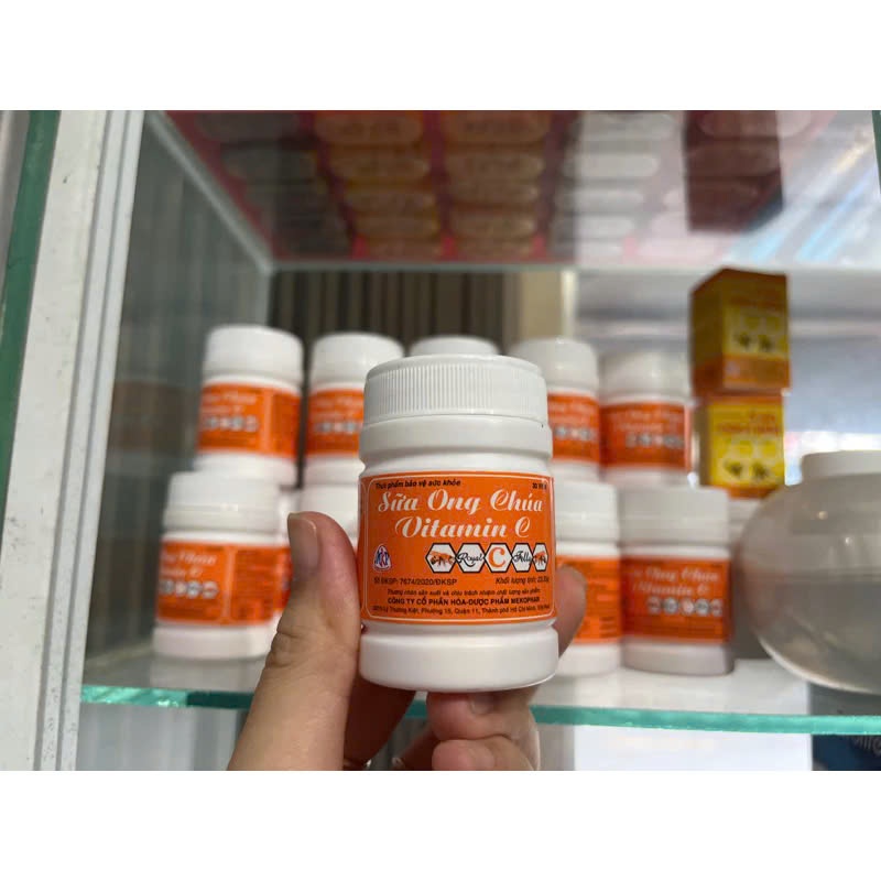 Viên Ngậm Sữa Ong Chúa Vitamin C lọ 30v Mekophar , Kẹo C Ngậm Tăng Sức Đề Kháng