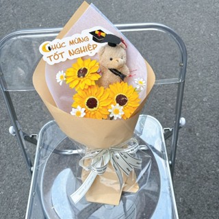  Bó hoa sáp mix gấu tốt nghiệp quà tặng bạn bè  Mẫu Sáp TN 02  