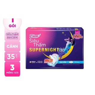 Băng Vệ Sinh Diana Super Night 35cm Có Cánh Ban Đêm