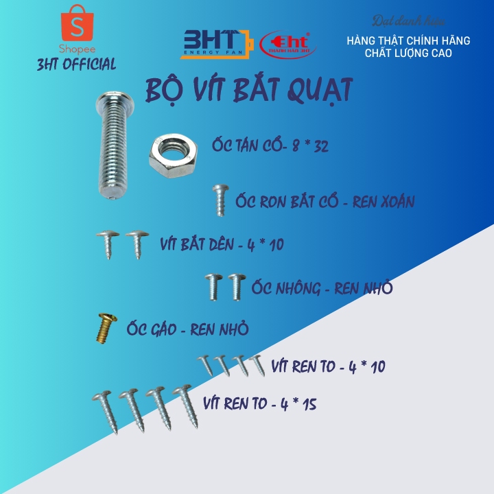 BỘ VÍT BẮT QUẠT CAO CẤP - PHÙ HỢP RÁP CÁC LOẠI QUẠT