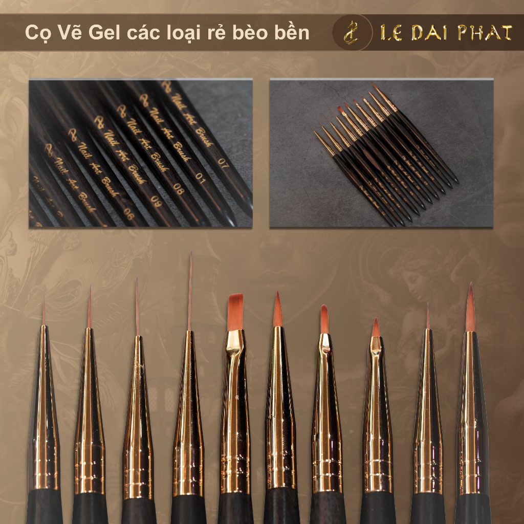 Cọ vẽ móng các loại siêu êm Phát Le kute