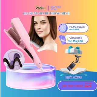 Máy Uốn Tóc Xoăn Sóng Nước Hippie 32mm Chất Liệu Cao Cấp, Máy Làm Xoăn Sóng Nước Chỉnh Nhiệt Chuẩn Salon