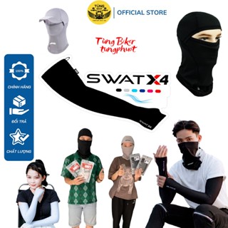 Combo Găng Tay Chống Nắng SWAT X4 Kèm Khăn Trùm Đầu Chống Bụi