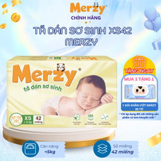 Tã Dán Merzy Newborn XS42 Cho Trẻ Sơ Sinh - Khô Thoáng, Mềm Mại [Mua 1 Tặng 1 Khăn ướt 80 tờ]