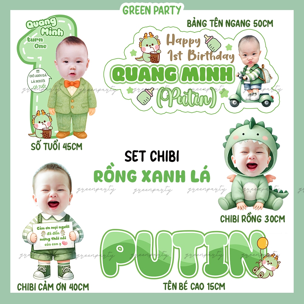 Set Chibi Rồng Thôi Nôi Cho Bé Trai Bé Gái