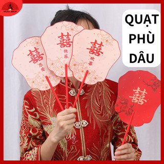  Quạt cầm tay cô dâu quạt phù dâu Trung Hoa quạt cưới cầm tay cổ trang nàng dâu 