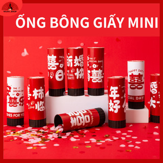 Ống bông ống giấy phụt cánh hoa phụt giấy mini họa tiết nhiều màu sặc sỡ trang trí đám cưới bữa tiệc vui nhộn 