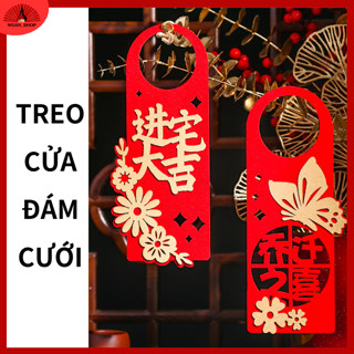  Tấm treo tay cầm cửa treo cửa phòng tân hôn đám cưới trang trí đám cưới thu hút may mắn 