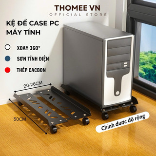  Kệ để cây máy tính CPU đế nâng tản nhiệt có bánh xe di động Giá đỡ Case PC có thể điều chỉnh độ rộng 