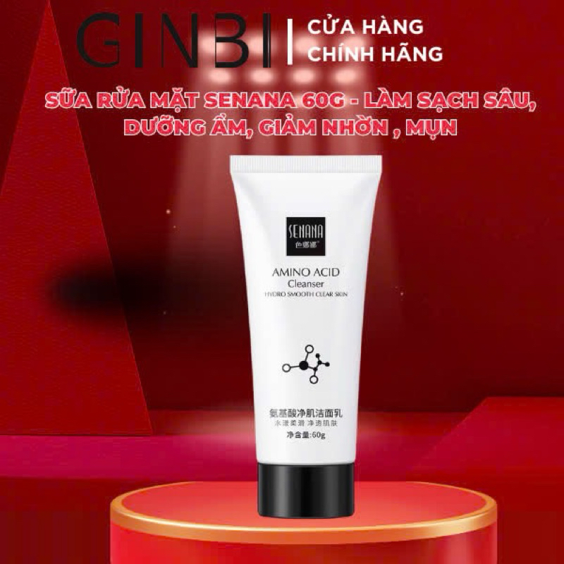  Sữa Rửa Mặt SENANA 60G – Làm Sạch Sâu Dưỡng Ẩm Giúp Da Mịn Màng Giảm Nhờn  Ngừa Mụn ,Không Gây Khô Da 