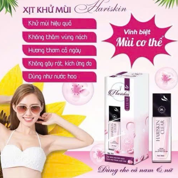 "Xịt Khử Mùi Hariskin 50ml – Hỗ Trợ Khử Mùi Hôi Nách, Giảm Thâm Nách Hiệu Quả"