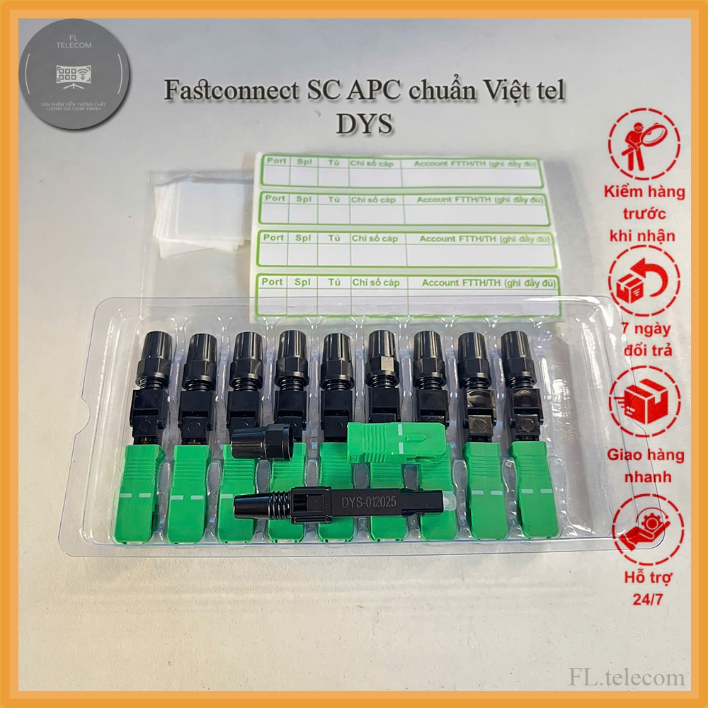 Fast Connector Viettel (1 đầu) nối nhanh Chuẩn SC/APC FLtelecom suy hao thấp tái sử dụng nhiều lần