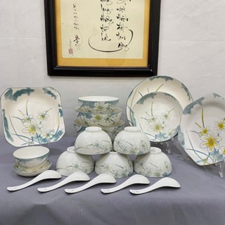 BỘ 19 món HOA THỦY TIÊN gốm sứ tô chén dĩa (Có 2 loại:19 món THỦY TIÊN Xoài,19 món THỦY TIÊN Vuông)- KHÔNG CÓ HỘP QUÀ