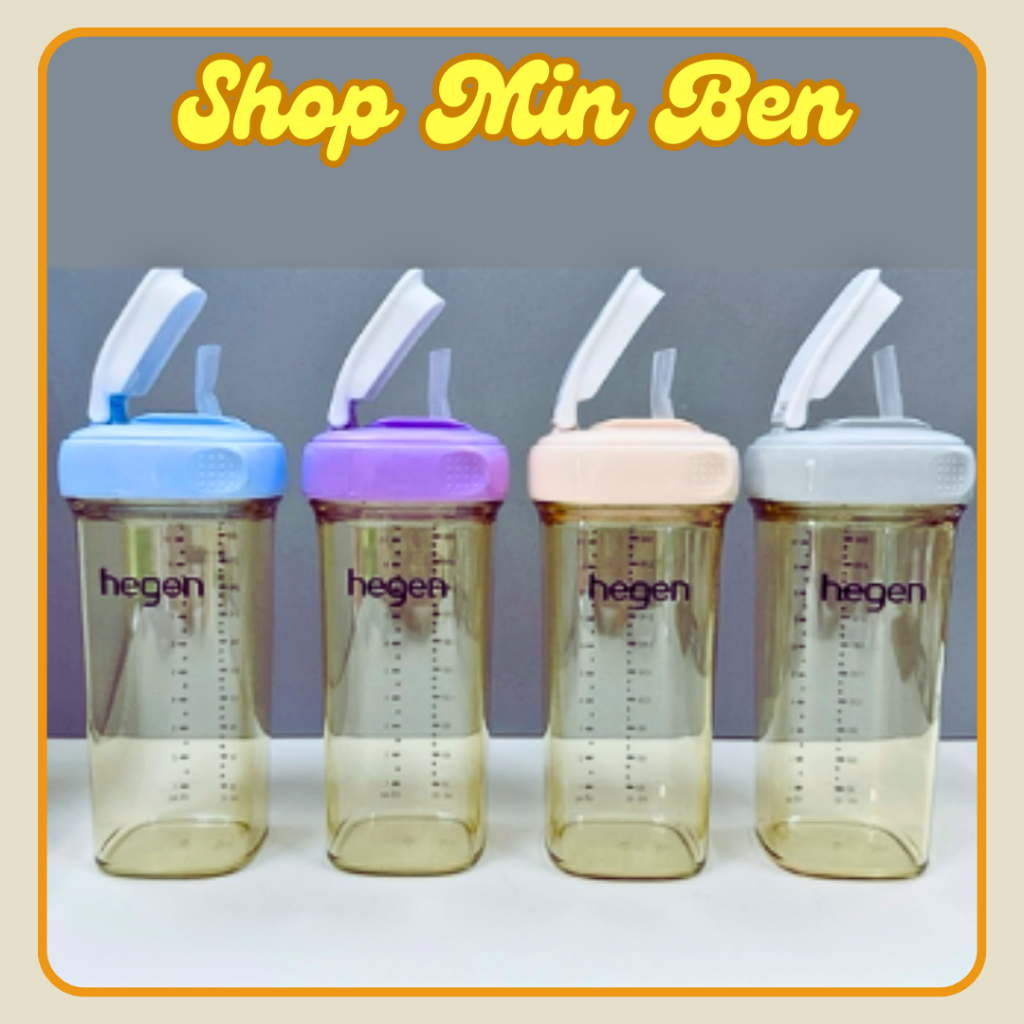 Bình tập uống Hegen Straw cup PPSU 330ml/ Bình ống hút tập hút Hegen 300ml / Bình hút hegen có ống h