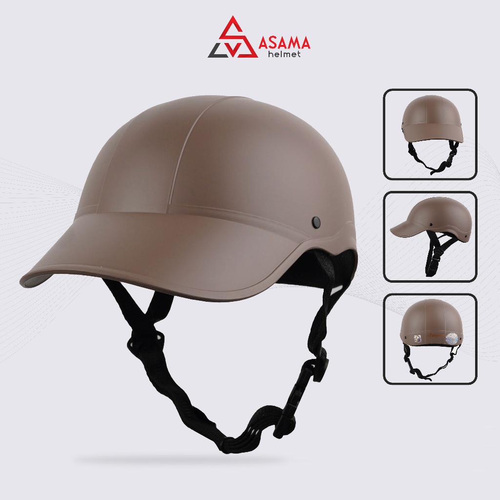 Mũ bảo hiểm lưỡi trai ASAMA HELMET ASM003, thời trang cao cấp, gọn nhẹ, chuẩn ABS nguyên sinh