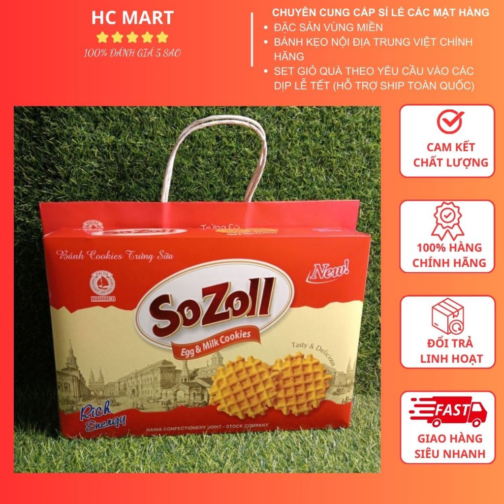 Bánh Quy Giòn Trứng Sữa Sozoll Hãng Hải Hà Hộp 350g