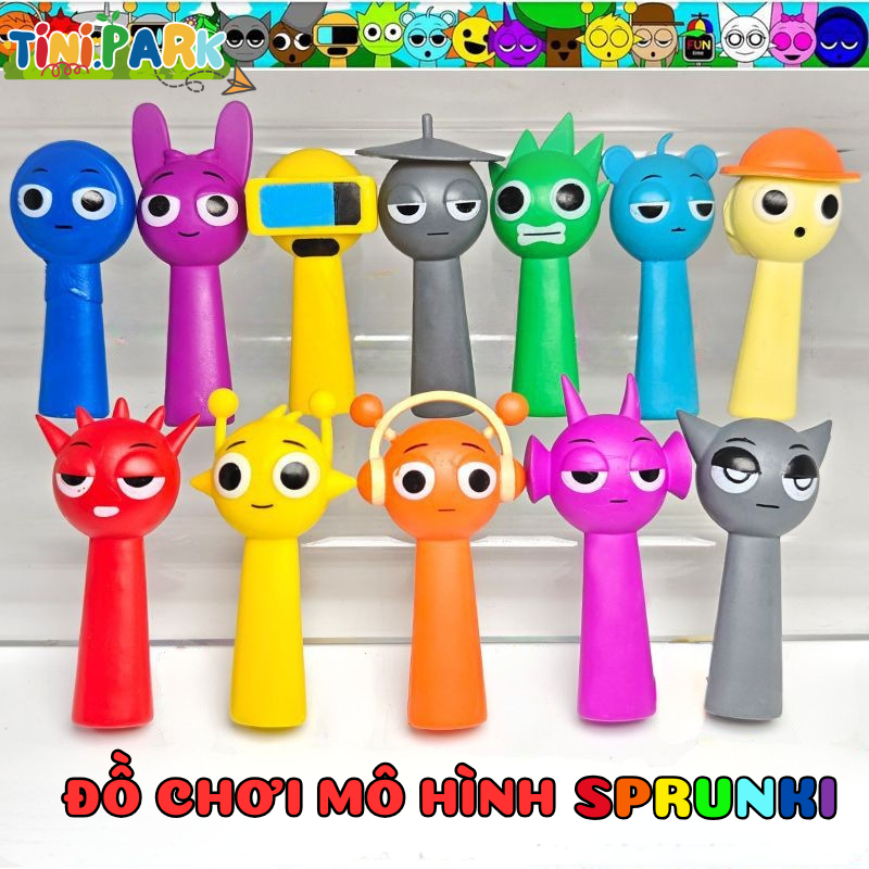 Set 8/12/24/48 Đồ Chơi Mô Hình Sprunki Nhân Vật Hành Động Simon Raddy Jevin Sưu Tập Mô Hình