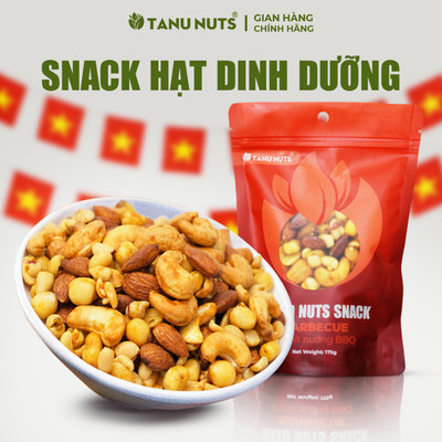 Snack hạt dinh dưỡng mix tẩm vị TANU NUTS túi 175g, mix hạt tẩm vị ăn vặt healthy cho văn phòng, trẻ nhỏ, ăn kiêng