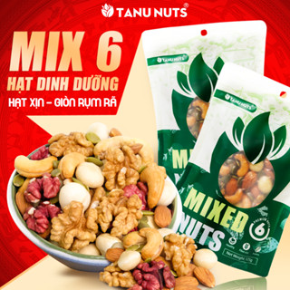Hạt dinh dưỡng mix 6 loại TANU NUTS hũ 500g hạt ngũ cốc cho bà bầu gồm macca, óc chó, hạnh nhân, bí xanh, điều