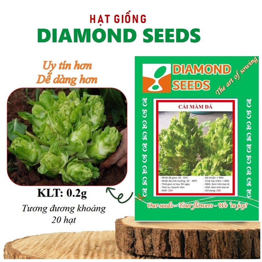 Hạt giống Cải Mầm Đá 0.02gr ~20 hạt - GÓI HÃNG UY TÍN