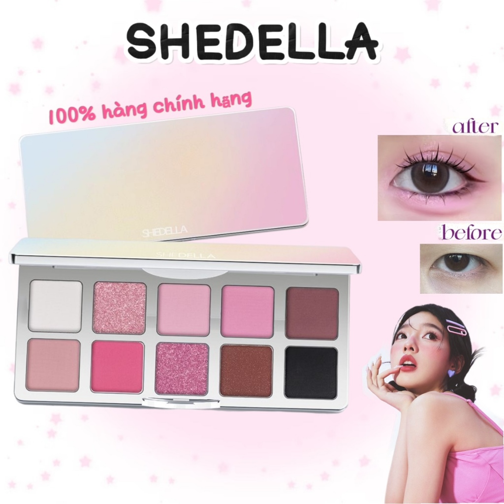 [Cửa hàng nhượng quyền thương hiệu] SHEDELLA ản phẩm mới Giá thấp  10 màu Bảng Fantasy Nhiều Màu Sắc Bảng Phấn Mắt Mư