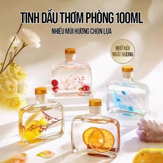 Tinh Dầu Thơm Phòng Hương Thơm Thiên Nhiên Khuyếch Tán Phòng Ngủ, Toilet Chai 100ml Lớn Tiết Kiệm