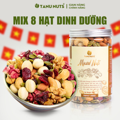 Hạt dinh dưỡng mix 8 loại TANU NUTS, hạt ngũ cốc cho bà bầu, ăn kiêng, ăn vặt healthy