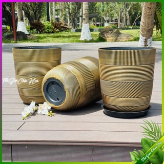 Chậu Bom Sơn Giả Đồng, Chậu nhựa CAO CẤP, Chậu bom giả sứ trồng cây và hoa trang trí nhà cửa sân vườn