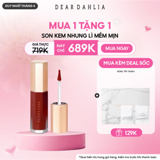 [Sale]Son Kem  Thuần Chay Dear Dahlia Lì Che Rãnh Môi Petal Touch Plumping Lip Velour 3.8g