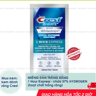 Miếng dán trắng răng Crest 3D White - Dán trắng răng Crest (1 gói)