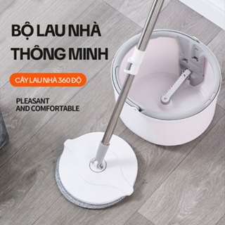 Bộ Cây Lau Nhà KITIMOP K8, Thùng Lau Nhà Tự Vắt Thông Minh, Chổi Lau Nhà Xoay 360 Độ