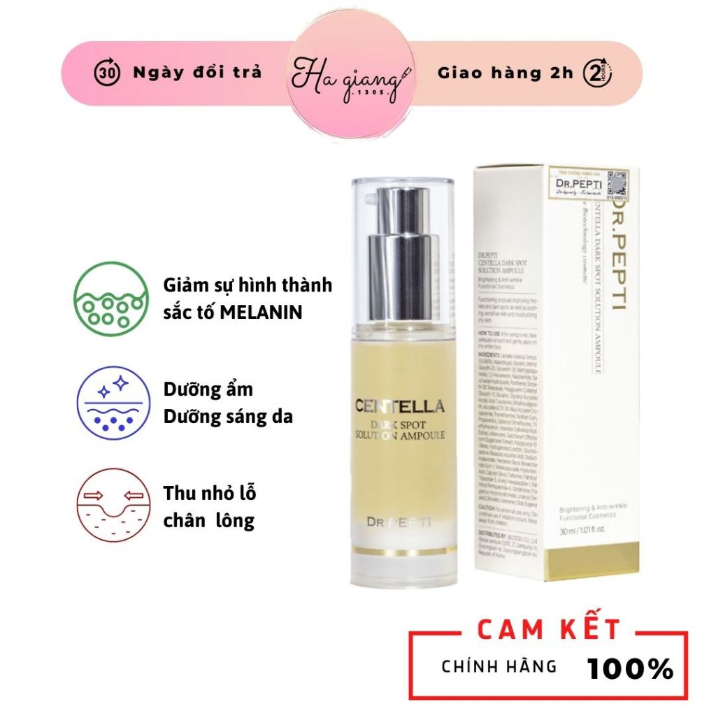 Serum Trắng Da Dr.Pepti Centella - Tinh Chất Dr.Pepti Centella Dark Spot Solution Ampoule  Dưỡng Sán