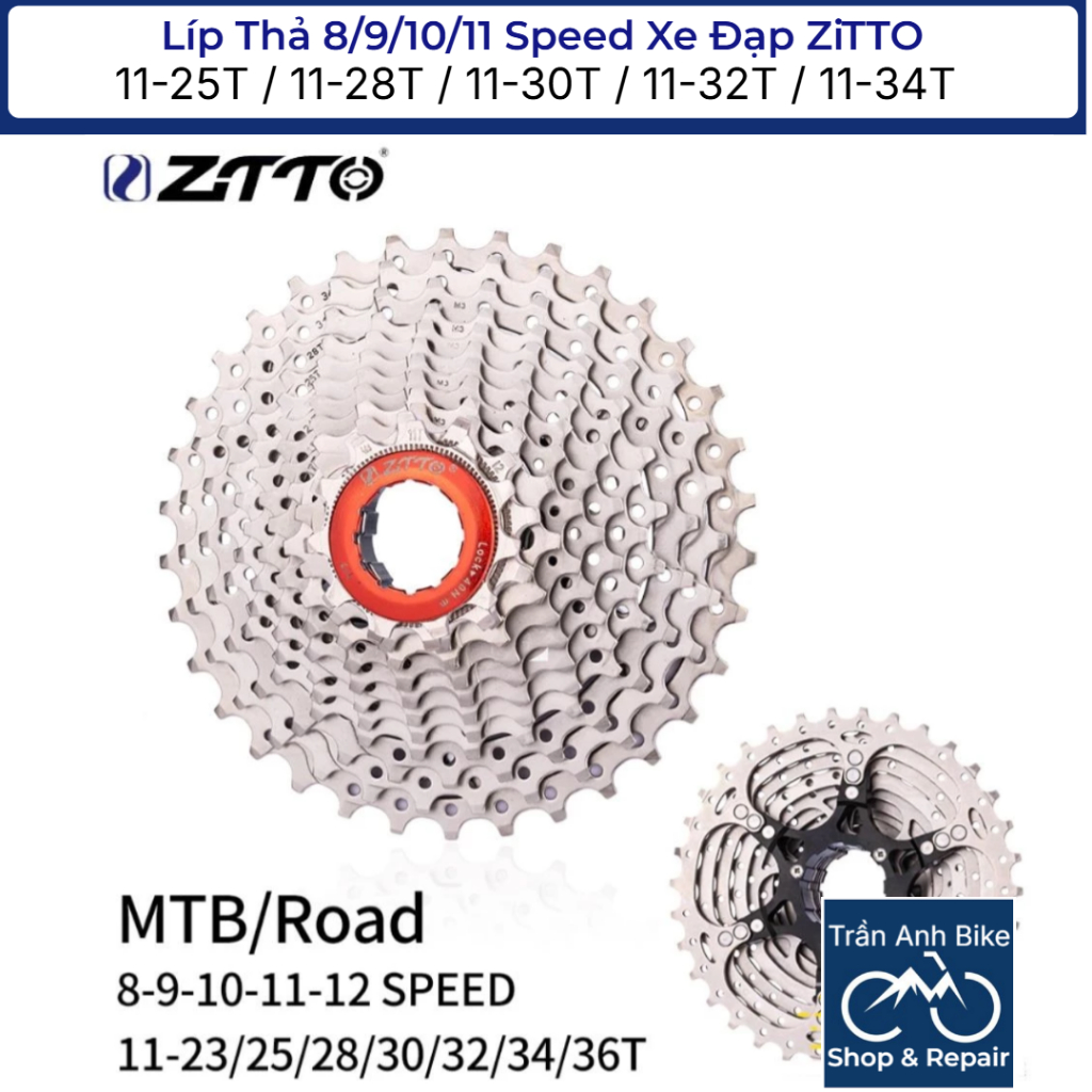 Líp Thả Líp 8 Líp 9 Líp 10 Líp 11 Xe Đạp ZiTTO 11-25T 11-28T 11-30T 11-32T 11-34T - Chính Hãng ZTTO