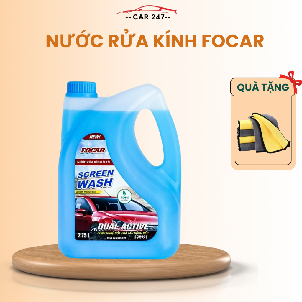Nước Rửa Kính Ô Tô FOCAR , Nước Rửa Kính Xe Hơi Làm Sạch Cực Sâu , Chống Mờ Kính Và Gây Lão Hóa Xe Chuẩn ROHS