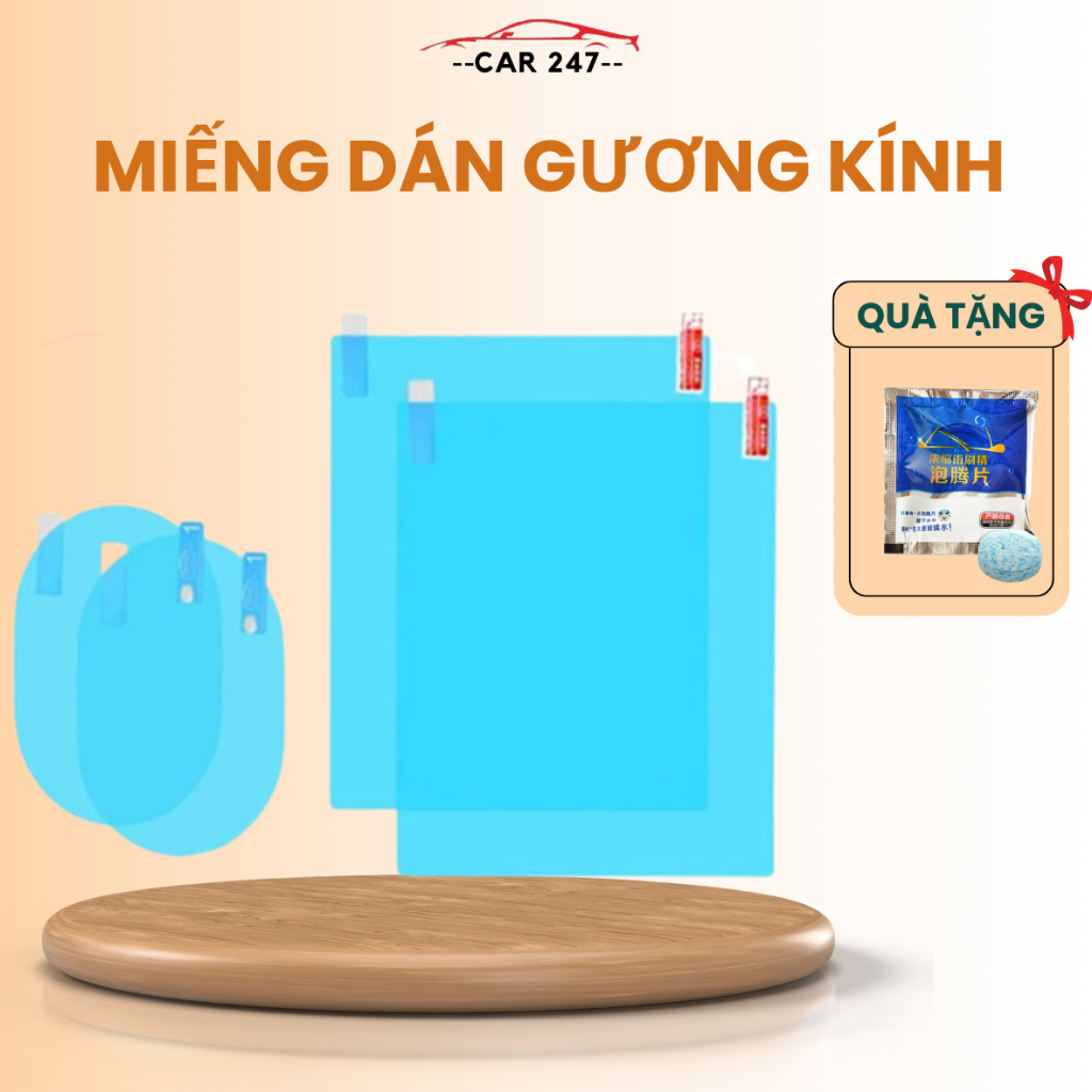 Miếng Dán Chống Bám Nước Ô Tô Car247 , Miếng Dán Giúp Quan Sát Tốt Gương Chiếu Và Giảm Độ Chói Sáng Đèn Khi Lái Xe
