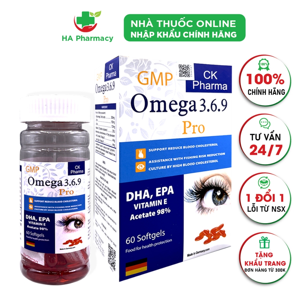 Viên uống Omega 3.6.9 Pro CK (Omega 369 CK - Hộp 60 viên)