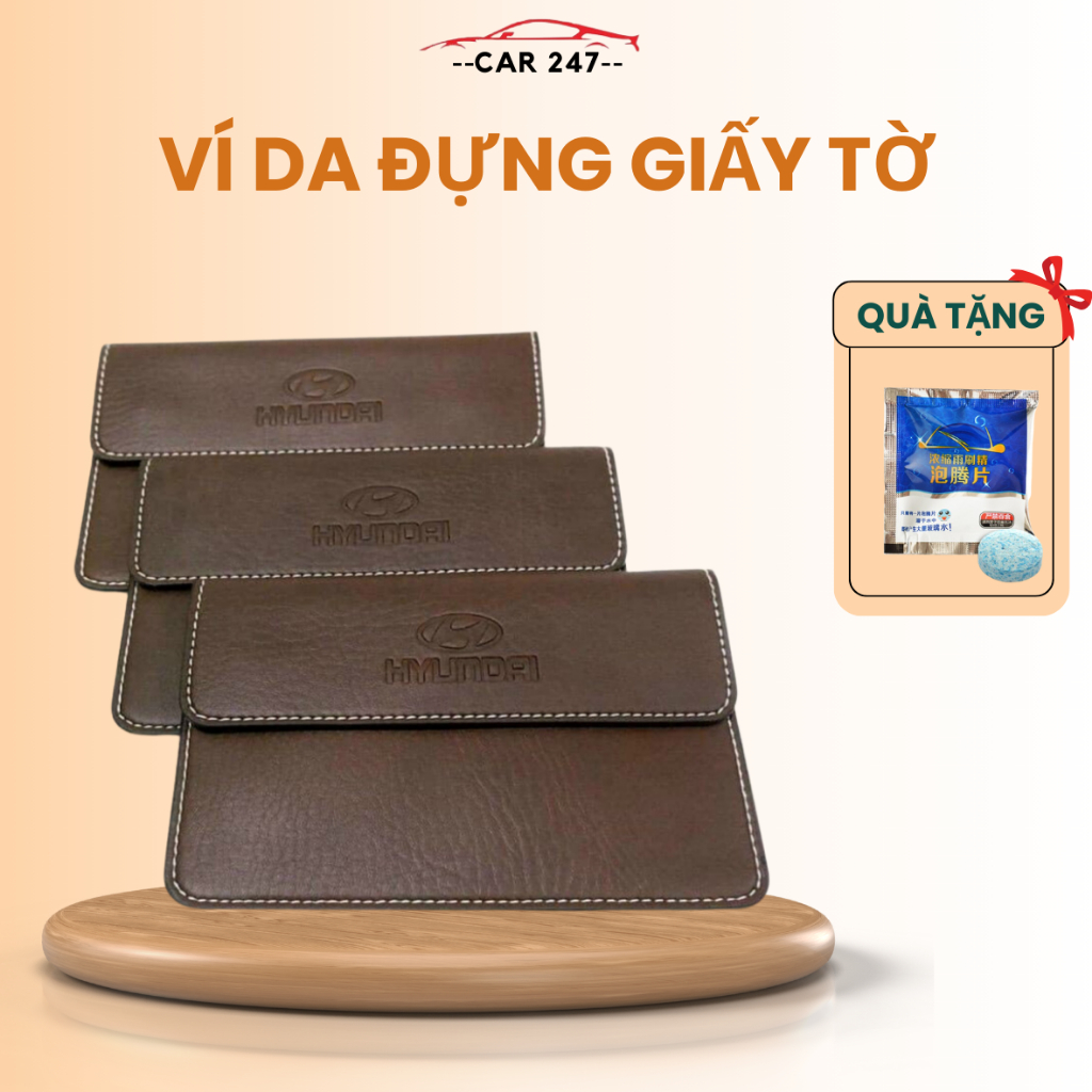 Ví Da Ô Tô CAR247, Ví Da Đựng Đăng Kiểm Giấy Tờ Ô Tô Xe Hơi Đẩy Đủ Logo Bảo Hành 2 Năm