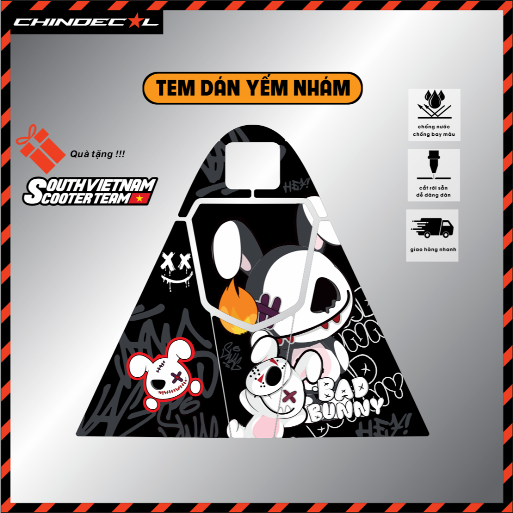 Tem dán yếm nhám chống chầy xước các dòng xe ga VISION , SH | Nhiều mẫu lựa chọn | Tem nhám 3 lớp cao cấp chống bay màu