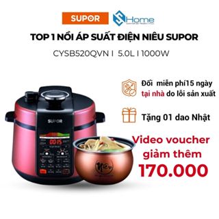 Nồi áp suất điện tử lòng Niêu 10 chức năng Supor 5L CYSB520QVN-100 bảo hành 12 tháng chính hãng