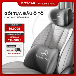  Gối tựa đầu & tựa lưng ô tô Logo hãng xe thiết kế công thái học giảm đau cổ vai gáy thắt lưng 