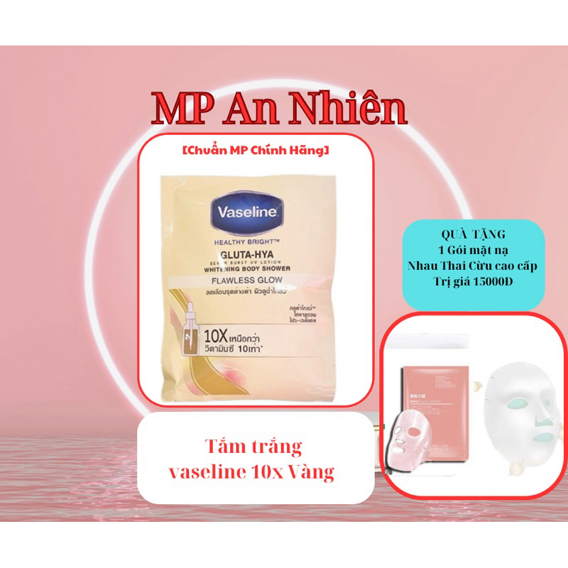 Tắm trắng Vaseline 10x vàng