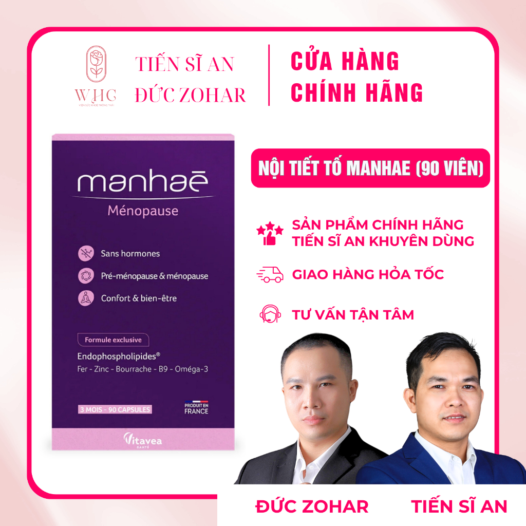  Viên uống MANHAE nhập khẩu Pháp bổ sung nội tiết tố nữ không chứa mầm đậu nành không lo u cục 