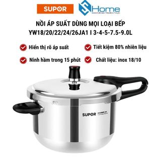  Nồi áp suất bếp gas từ inox 304 3.0L - 4.0L -5.2L-7.0L-9.0L  Supor 5 Lớp cao cấp bảo hành 12 tháng hàng chính hãng 