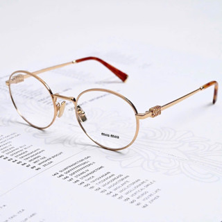 Kính mát nữ miumiu gọng tròn dễ thương màu xi trắng , xi vàng , đen , nâu trà