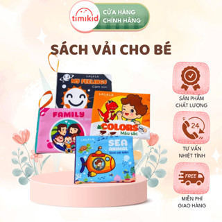 Sách Vải Cho Bé Lalala Baby 8 Chủ Đề Giúp Bé Thông Minh Phản Xạ Nhanh - Mẫu mới - Timikid