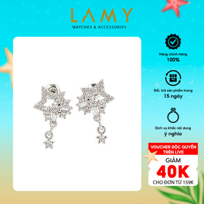 Khuyên tai nữ LAMY Sparkling Stone Star Earrings Silver 3293